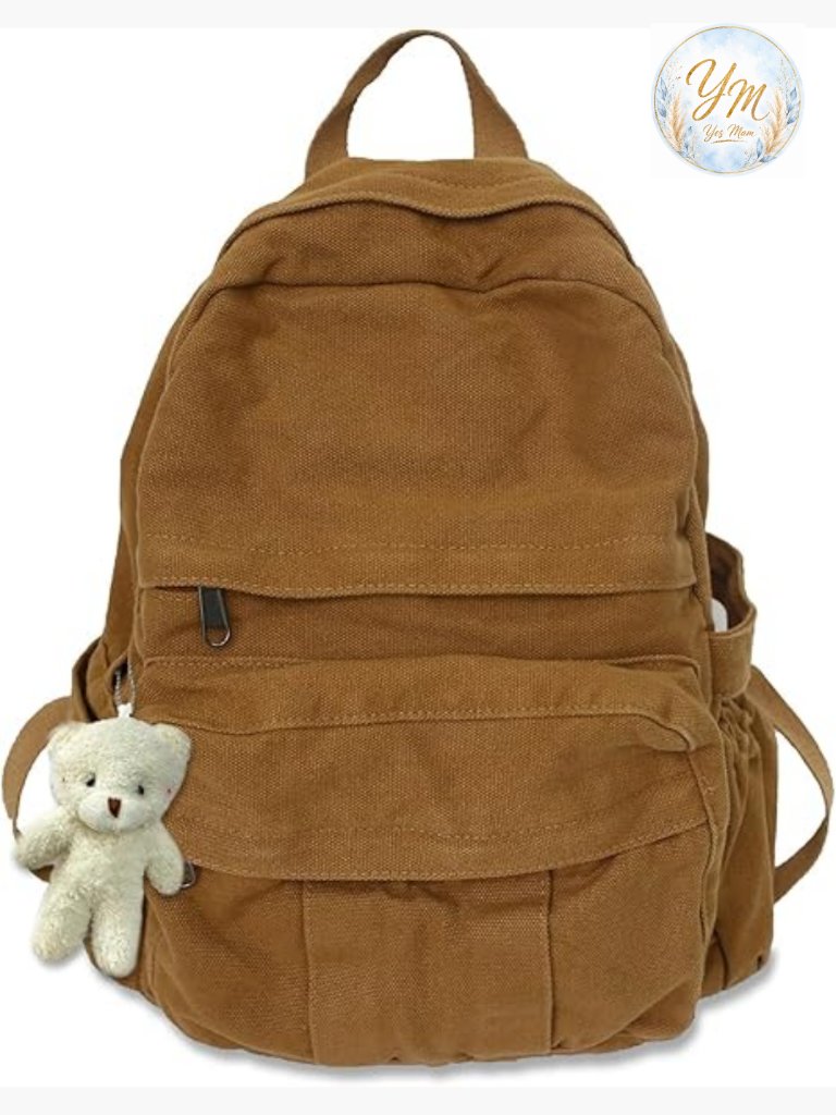 Canvas Laptop Backpack For Women Girls, Vintage Bookbag For College High School